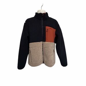 Orvis Men's Puffer Jacket - Navy, Tan, and Orange